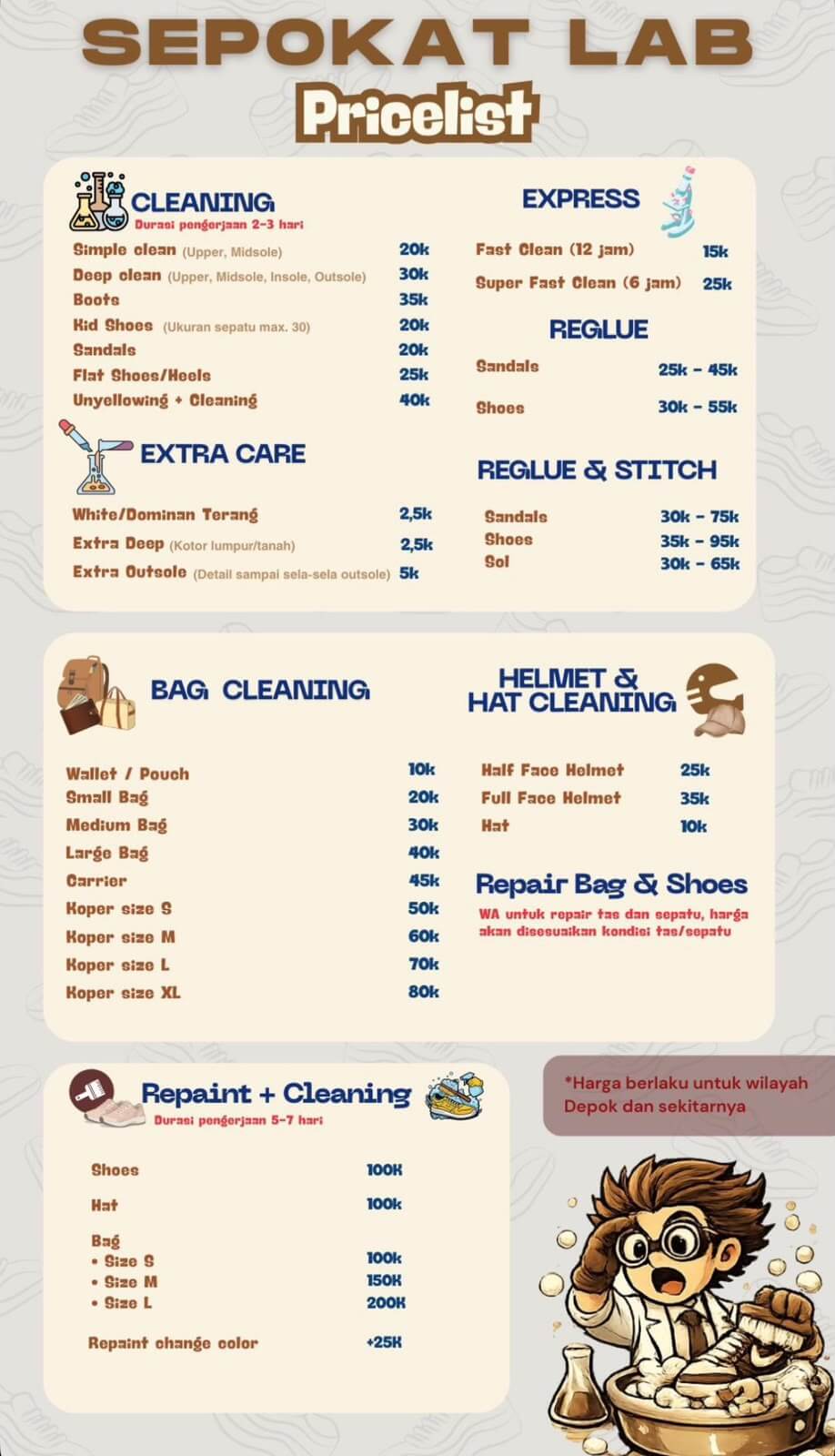Sepokat Lab – Klinik Sepatu, Tas, Topi Helm Kucel di Beji, Depok 05